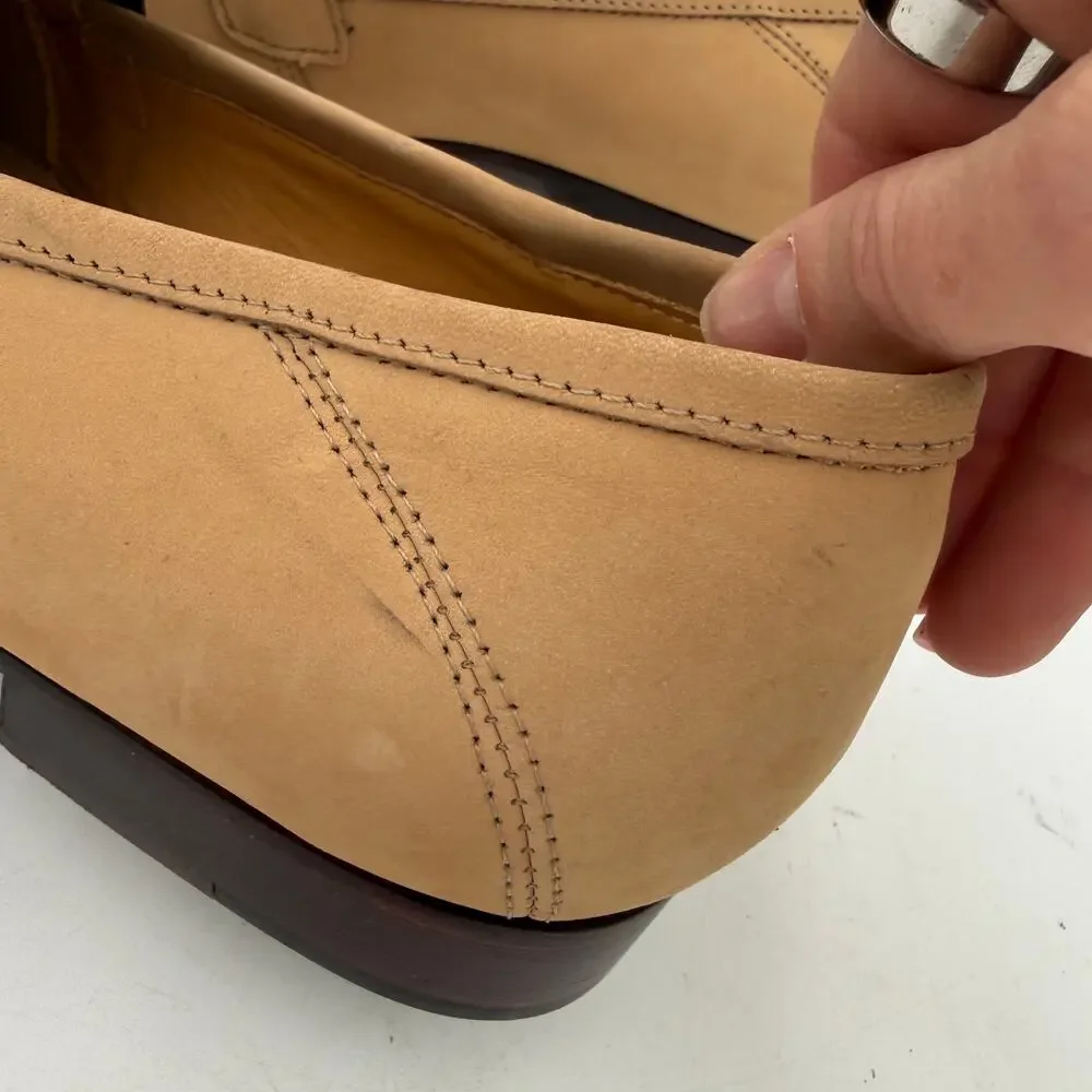 Aldo Men's Tan Leather Slip On Buckle Loafers Size 11